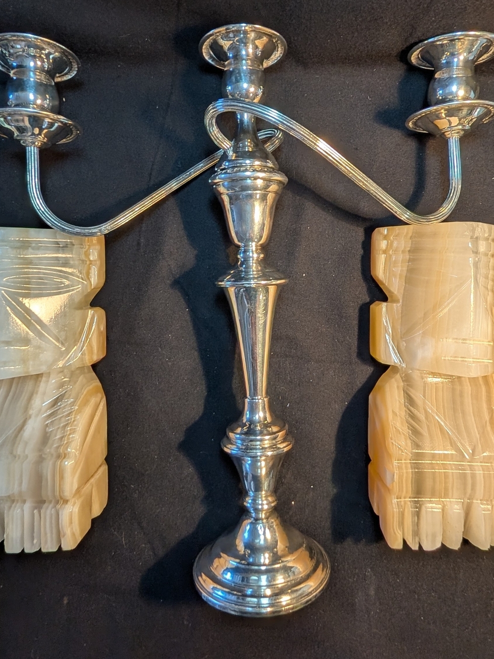 Vintage MCM Frank M Whiting Sterling Silver 3-Arm Weighted Candelabrum 1184g!